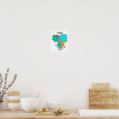 Poster Pangea Continents Cuddin Multicolor (Cuisine)