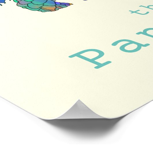 Poster Pangolin mignon art animal coloré (Coin)