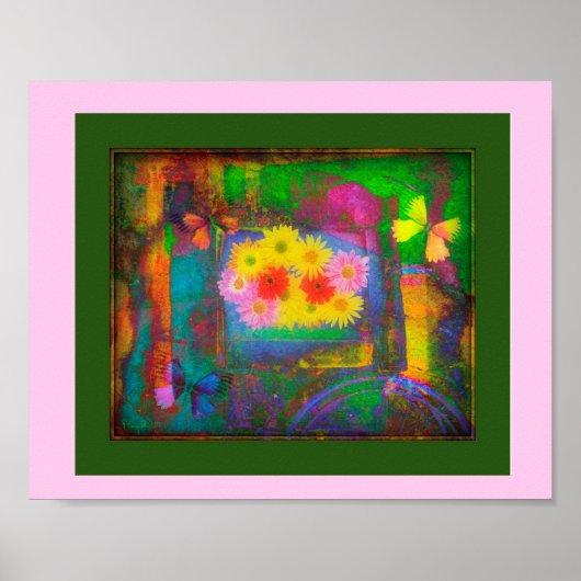 Poster "Panier à fleurs en fauteuil roulant (Devant)