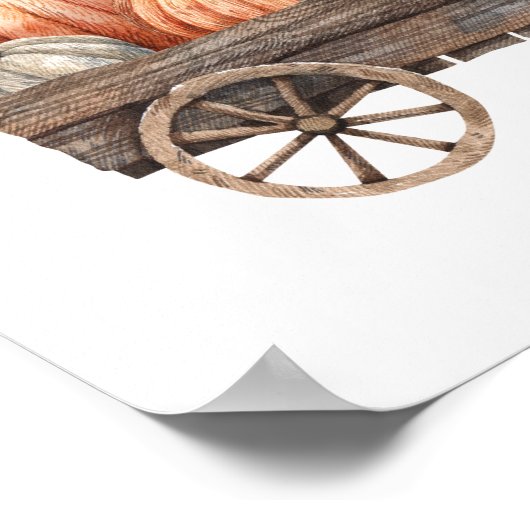 Poster Panier Citrouille vintage (Coin)