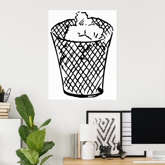 Poster Panier de déchets (Bureau à domicile)