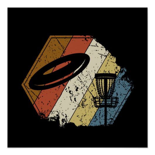 Poster Panier de Disc Golf Rétro (Devant)