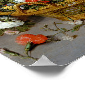 Poster Panier de fleurs, Jan Brueghel le plus jeune (Coin)