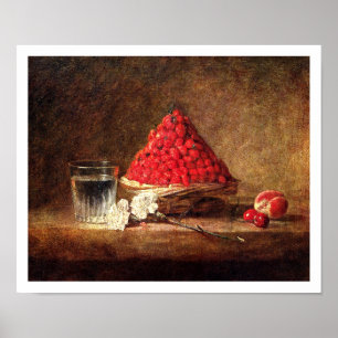 Poster Panier de fraises sauvages de Chardin