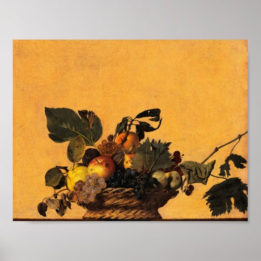 Poster Panier de fruits, Canestra di Frutta par Caravaggi (Devant)