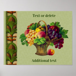 Poster Panier de fruits d'art vintage Créez votre propre 