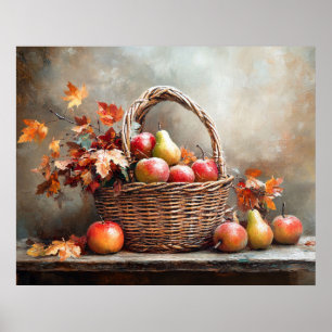 Poster Panier de fruits d'automne