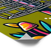 Poster Panier de golf à disque psychédélique et champigno (Coin)