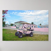 Poster Panier de golf rose aux Bahamas (Devant)