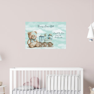Poster Panier de jouets en forme d'ours en peluche pour b