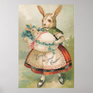 Poster Panier de lapin de Pâques Bébé Ne m'oublie pas