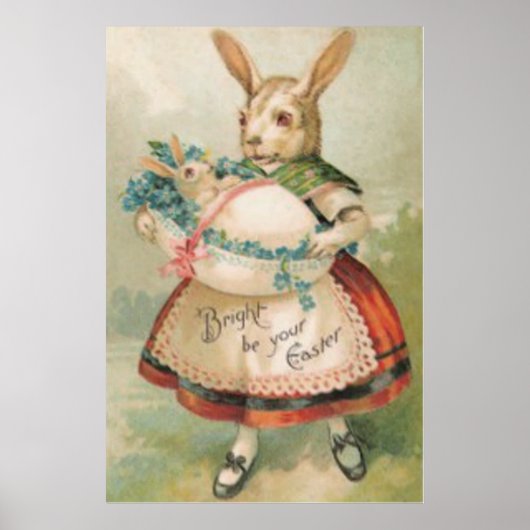 Poster Panier de lapin de Pâques Bébé Ne m'oublie pas (Devant)