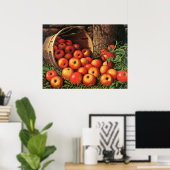 Poster Panier de pommes, peinture d'art, (Bureau à domicile)