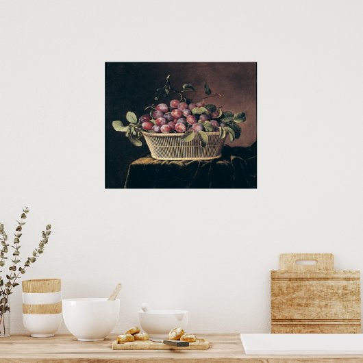 Poster Panier de prunes (Cuisine)