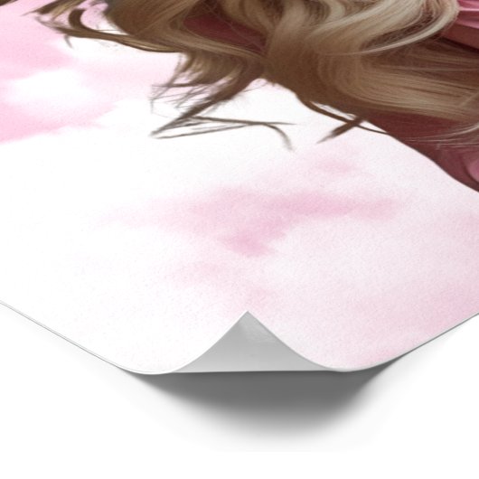 Poster Panier funéraire rose Roses Insertion, panneau com (Coin)