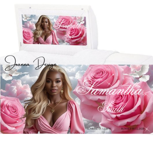 Poster Panier funéraire Roses roses rose Panneau d'insert