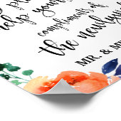 Poster Panier Mariage Gents 8x10 Panneau floral (Coin)