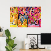 Poster Paniers À Un Marché De Rue (Bureau à domicile)