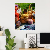 Poster Paniers de fils au marché aux puces (Bureau à domicile)