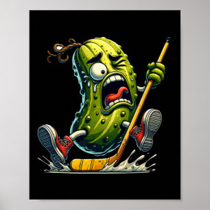 Poster Panique de pickle hockey drôle de patinoire de des
