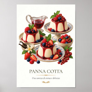Poster Panna Cotta – Vintage Italian Dessert