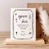 Poster Panneau à barre ouverte français tiré à main lunai