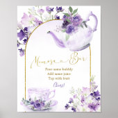 Poster Panneau à Fête des mariées florale violette Mimosa (Devant)