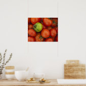 Poster Panneau à vendre de tomates rouges et vertes (Cuisine)