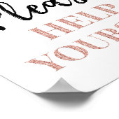 Poster Panneau Aide-toi Rose Gold Noir Confetti (Coin)