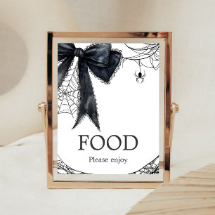 Poster Panneau alimentaire gothique à petit nœud noir
