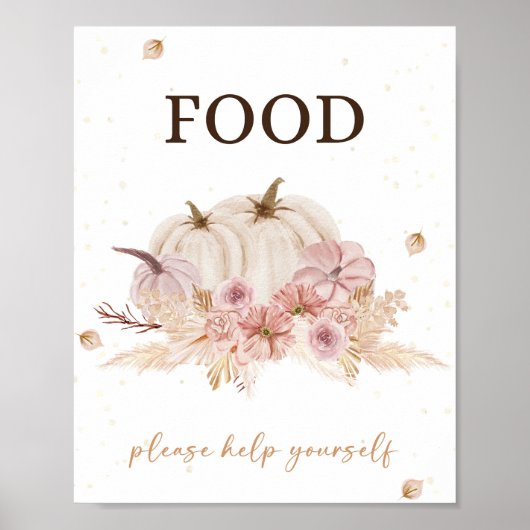 Poster Panneau alimentation Baby shower automne (Devant)