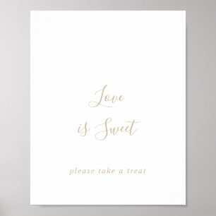 Poster Panneau Amour Simple Minimaliste Doré Est Doux