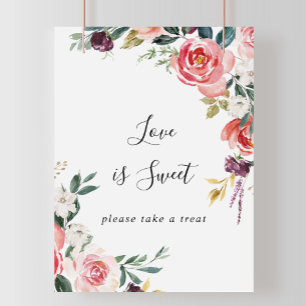 Poster Panneau Amour Tropical Coloré Été Floral Est Doux