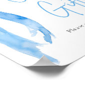 Poster Panneau Aquarelle Bow bleu Dusty Cartes et Cadeaux (Coin)