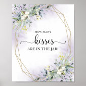 Poster Panneau aquarelle de verdure Combien de baisers (Devant)