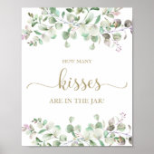 Poster Panneau Aquarelle de Verdure Combien de Baisers (Devant)