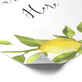Poster Panneau aquarelle de verdure de fleurs de citron (Coin)