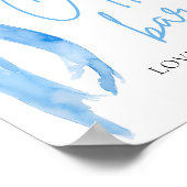 Poster Panneau Aquarelle Elégante Bow Bleu Dusty (Coin)