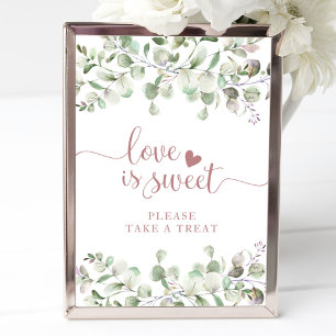 Poster Panneau Aquarelle Eucalyptus Amour Est Doux Verdur
