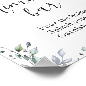 Poster Panneau Aquarelle Eucalyptus Vert Mimosa Bar (Coin)