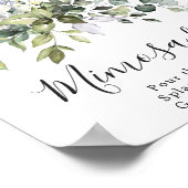 Poster Panneau Aquarelle Eucalyptus Vert Mimosa Bar (Coin)