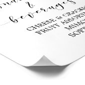 Poster Panneau Aquarelle Snacks et boissons rose et or (Coin)