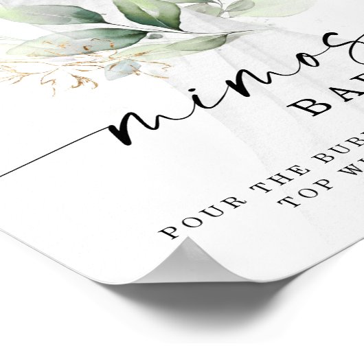 Poster Panneau Aquarelle Verdure Fête des mariées Or Mimo (Coin)