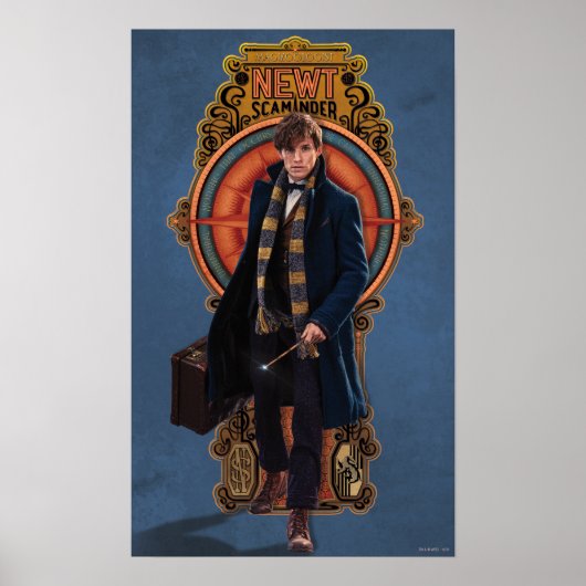 Poster Panneau Art Nouveau NEWT SCAMANDER™ Walking (Devant)