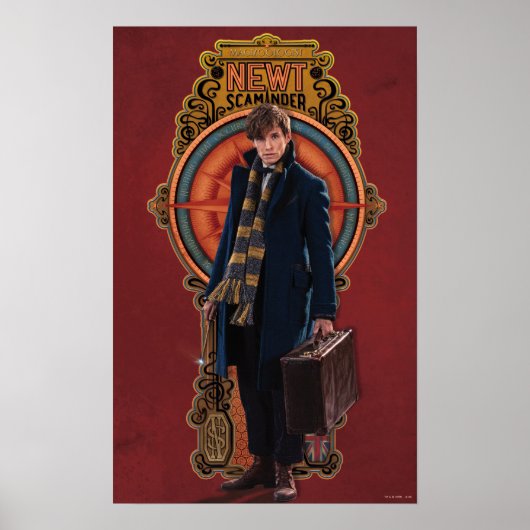 Poster Panneau Art nouveau permanent NEWT SCAMANDER™ (Devant)
