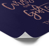 Poster Panneau Automne Floral Rose Gold Cartes et Cadeaux (Coin)