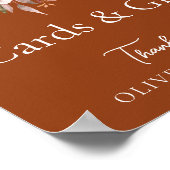 Poster Panneau Automne Floral Terracotta Mariage Cartes & (Coin)
