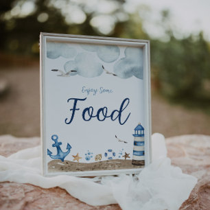 Poster Panneau Baby shower alimentaire nautique