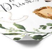 Poster Panneau Baby shower Animaux Safari Aliments et boi (Coin)