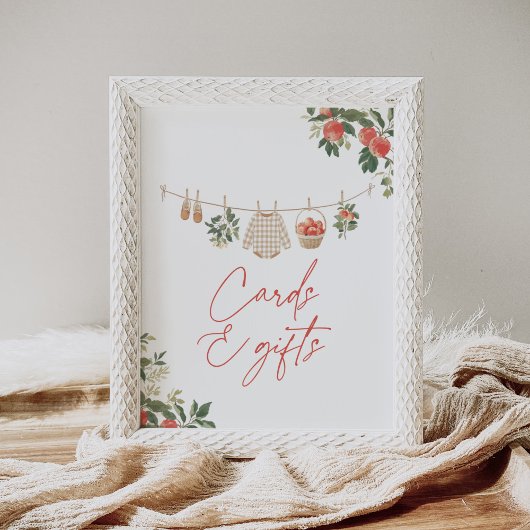 Poster Panneau Baby shower Apple Fall Cartes et Cadeaux